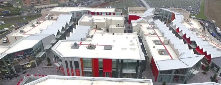 Vista aerea del distretto e delle coperture